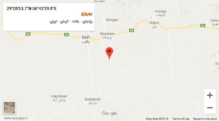 روستای بهروزو بر روی نقشه