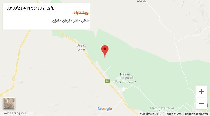 روستای بهشتاباد بر روی نقشه