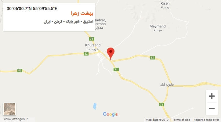 روستای بهشت زهرا بر روی نقشه