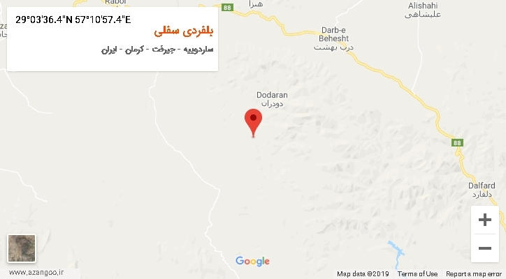 روستای بلفردی سفلی بر روی نقشه