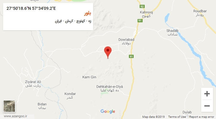 روستای بلور بر روی نقشه