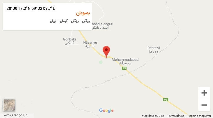 روستای بمبویان بر روی نقشه