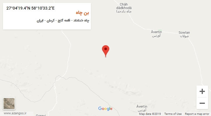 روستای بن چاه بر روی نقشه