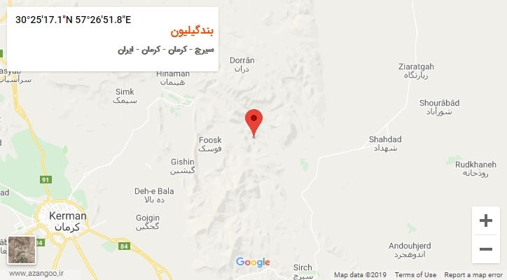 روستای بندگیلیون بر روی نقشه