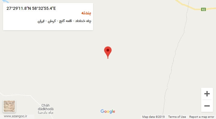 روستای بندنه بر روی نقشه
