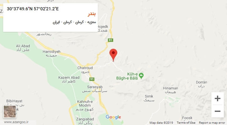 روستای بندر بر روی نقشه