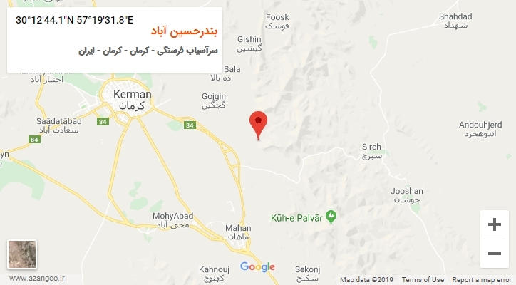 روستای بندرحسین آباد بر روی نقشه
