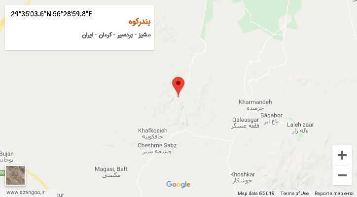 روستای بندرکوه بر روی نقشه