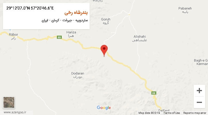روستای بندرشاه رخی بر روی نقشه