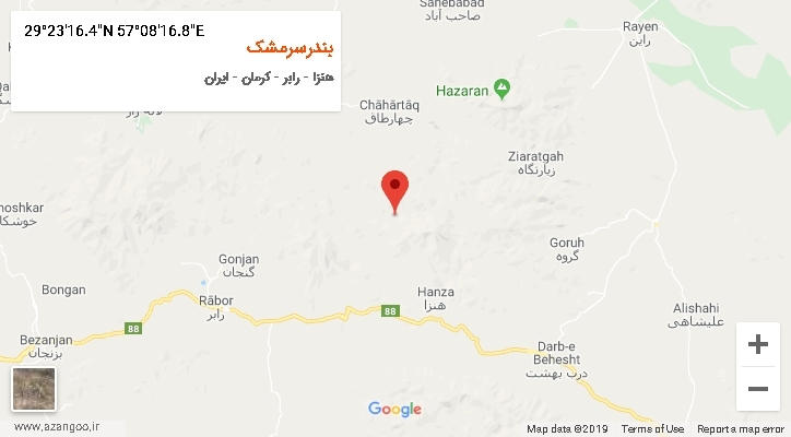 روستای بندرسرمشک بر روی نقشه