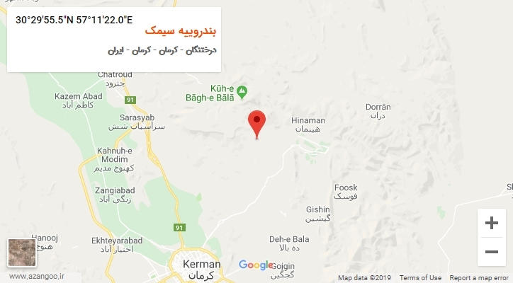 روستای بندروییه سیمک بر روی نقشه