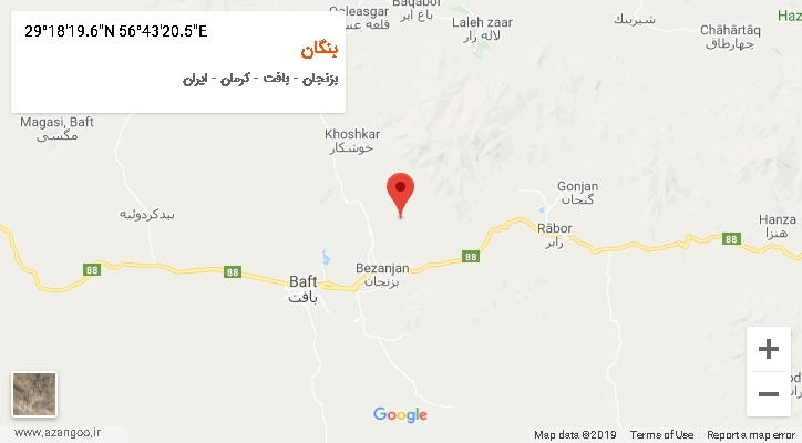 روستای بنگان بر روی نقشه