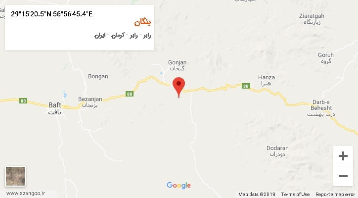 روستای بنگان بر روی نقشه