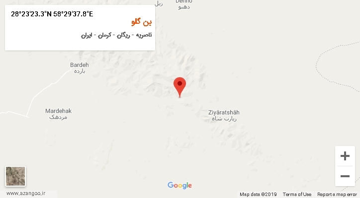 روستای بن گلو بر روی نقشه