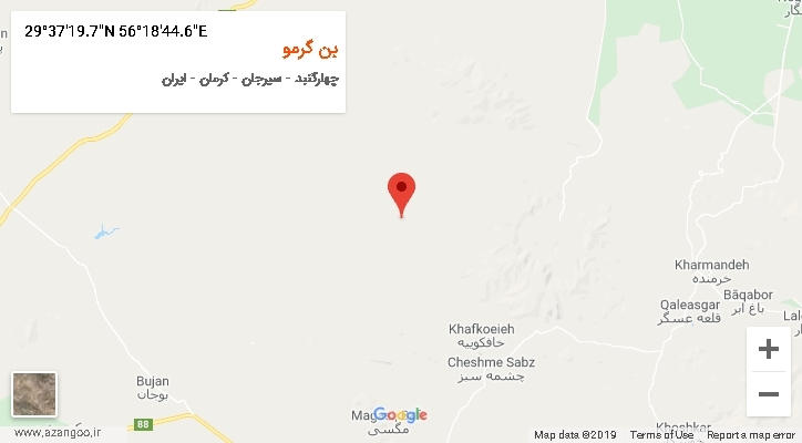 روستای بن گرمو بر روی نقشه