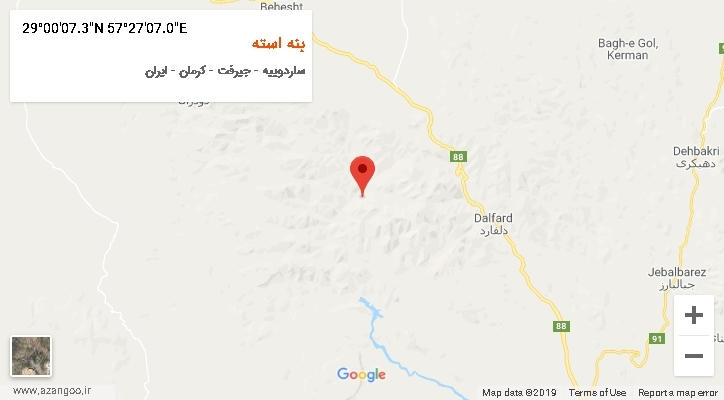 روستای بنه استه بر روی نقشه