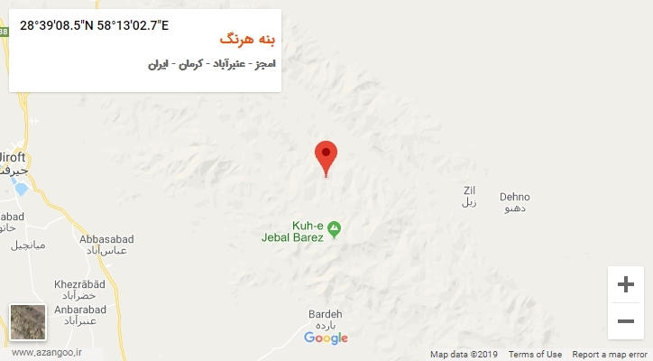 روستای بنه هرنگ بر روی نقشه