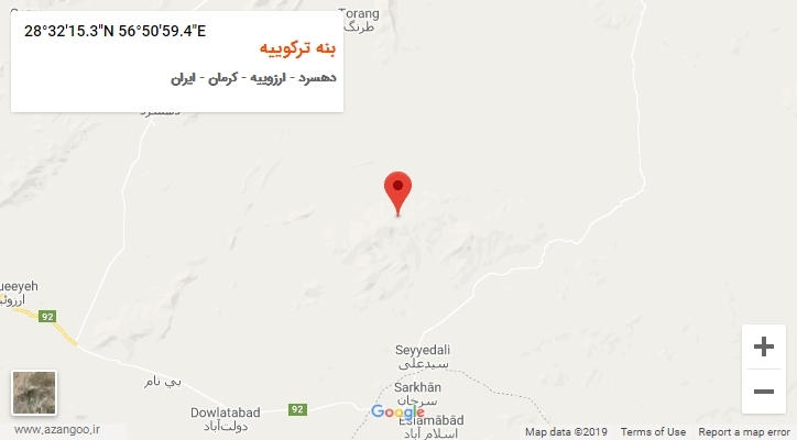 روستای بنه ترکوییه بر روی نقشه