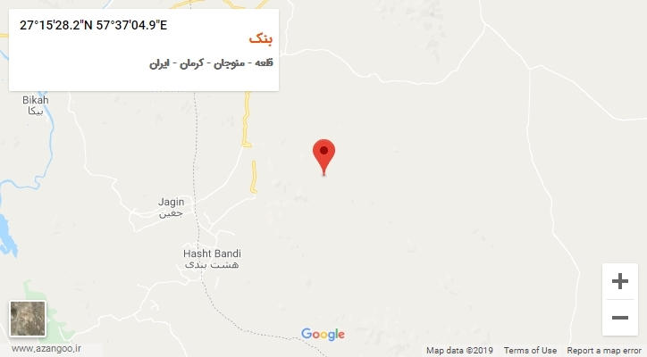 روستای بنک بر روی نقشه