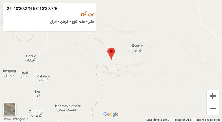 روستای بن کن بر روی نقشه