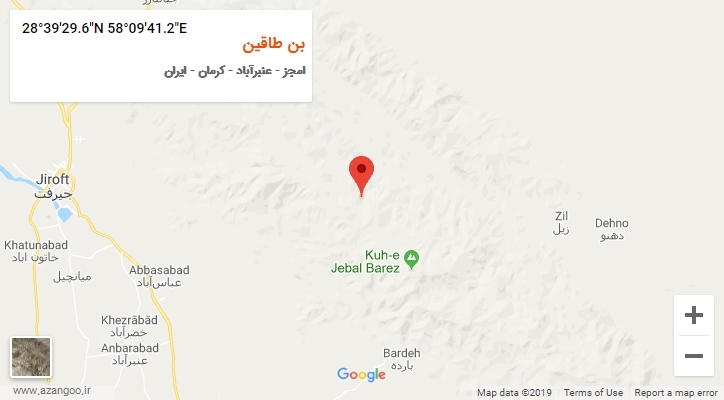 روستای بن طاقین بر روی نقشه