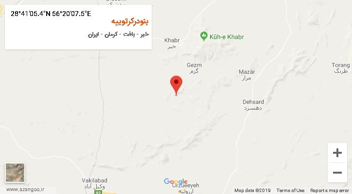 روستای بنودرکرتوییه بر روی نقشه
