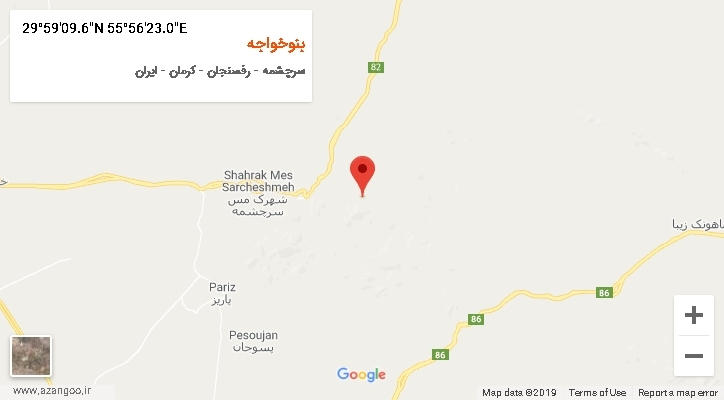 روستای بنوخواجه بر روی نقشه