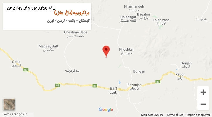 روستای براکروییه(باغ بغل) بر روی نقشه