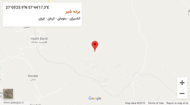 روستای برده شیر بر روی نقشه