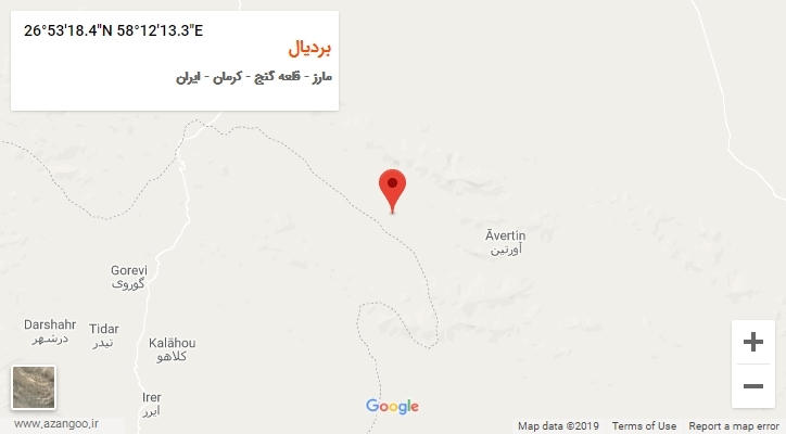 روستای بردیال بر روی نقشه