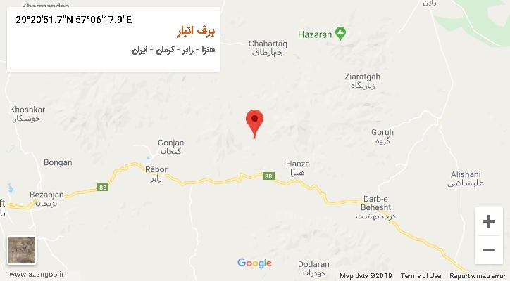 روستای برف انبار بر روی نقشه
