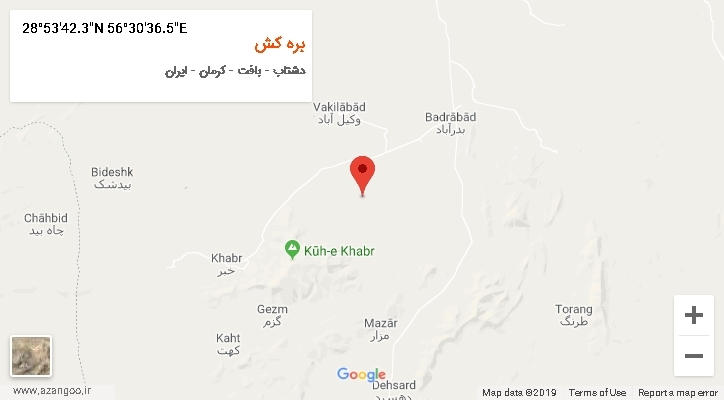 روستای بره کش بر روی نقشه