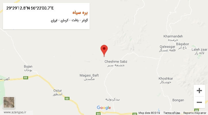 روستای بره سیاه بر روی نقشه