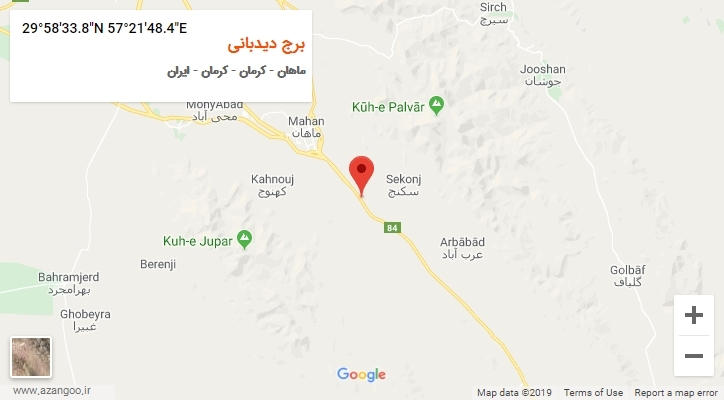 روستای برج دیدبانی بر روی نقشه