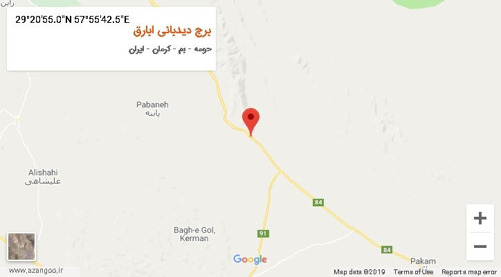 روستای برج دیدبانی ابارق بر روی نقشه