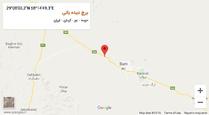 روستای برج دیده بانی بر روی نقشه