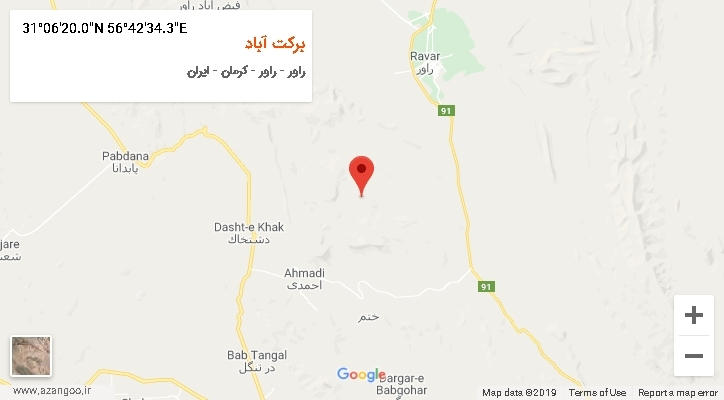 روستای برکت آباد بر روی نقشه