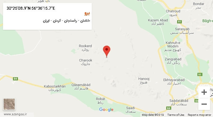 روستای برو بر روی نقشه