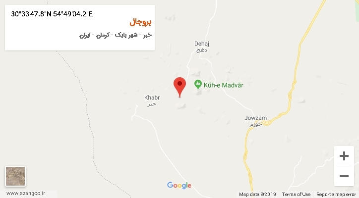 روستای بروجال بر روی نقشه