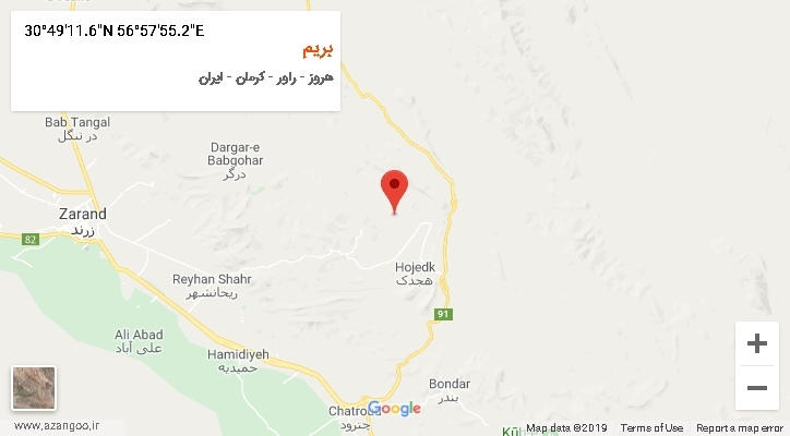 روستای بریم بر روی نقشه