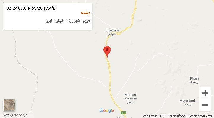 روستای بشته بر روی نقشه