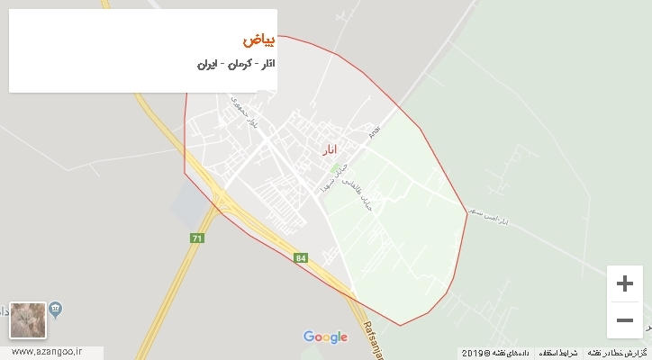 دهستان بیاض بر روی نقشه