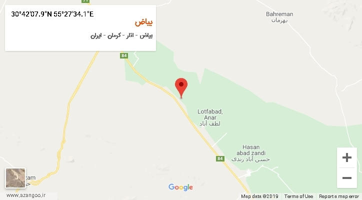 روستای بیاض بر روی نقشه