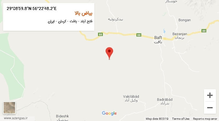 روستای بیاض بالا بر روی نقشه