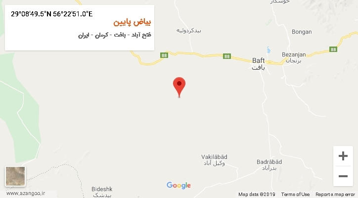 روستای بیاض پایین بر روی نقشه