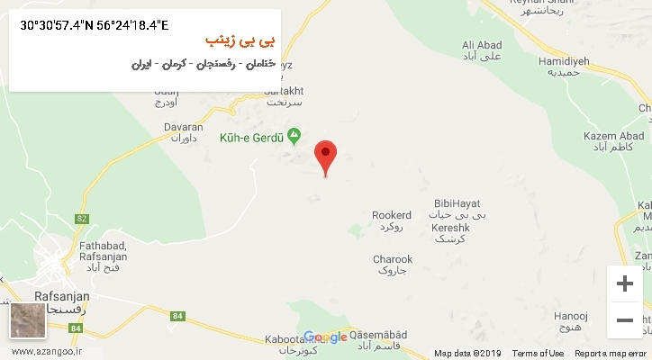 روستای بی بی زینب بر روی نقشه