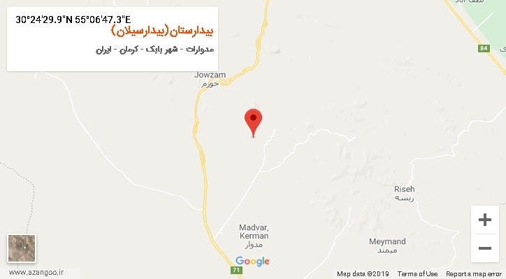 روستای بیدارستان(بیدارسیلان) بر روی نقشه