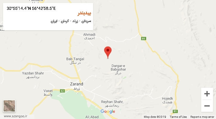 روستای بیدبندر بر روی نقشه