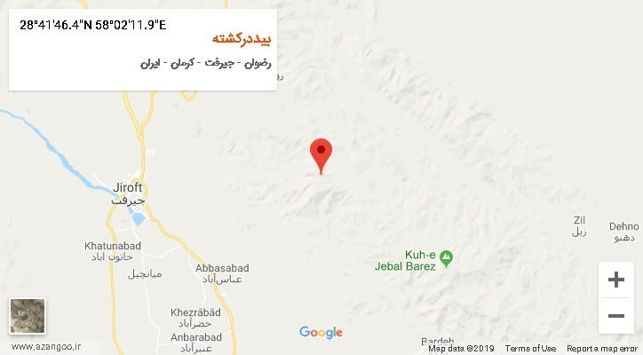 روستای بیددرکشته بر روی نقشه
