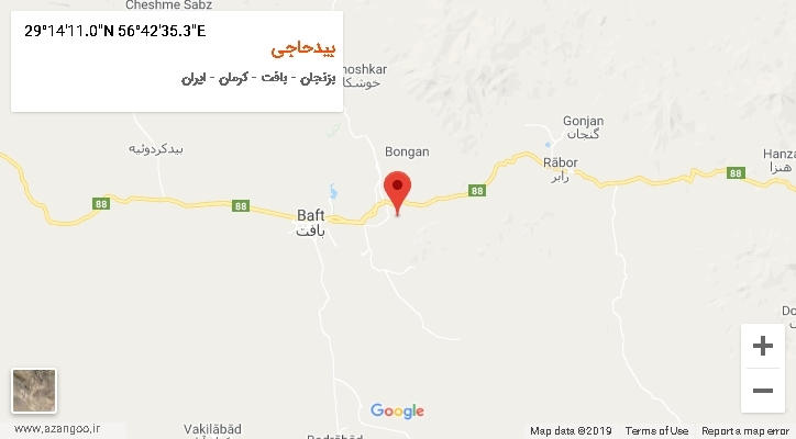 روستای بیدحاجی بر روی نقشه